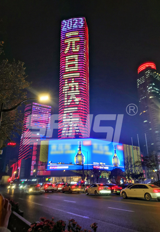 戶外LED大屏,城市景觀融合,夜間亮化,實現藝術化升級