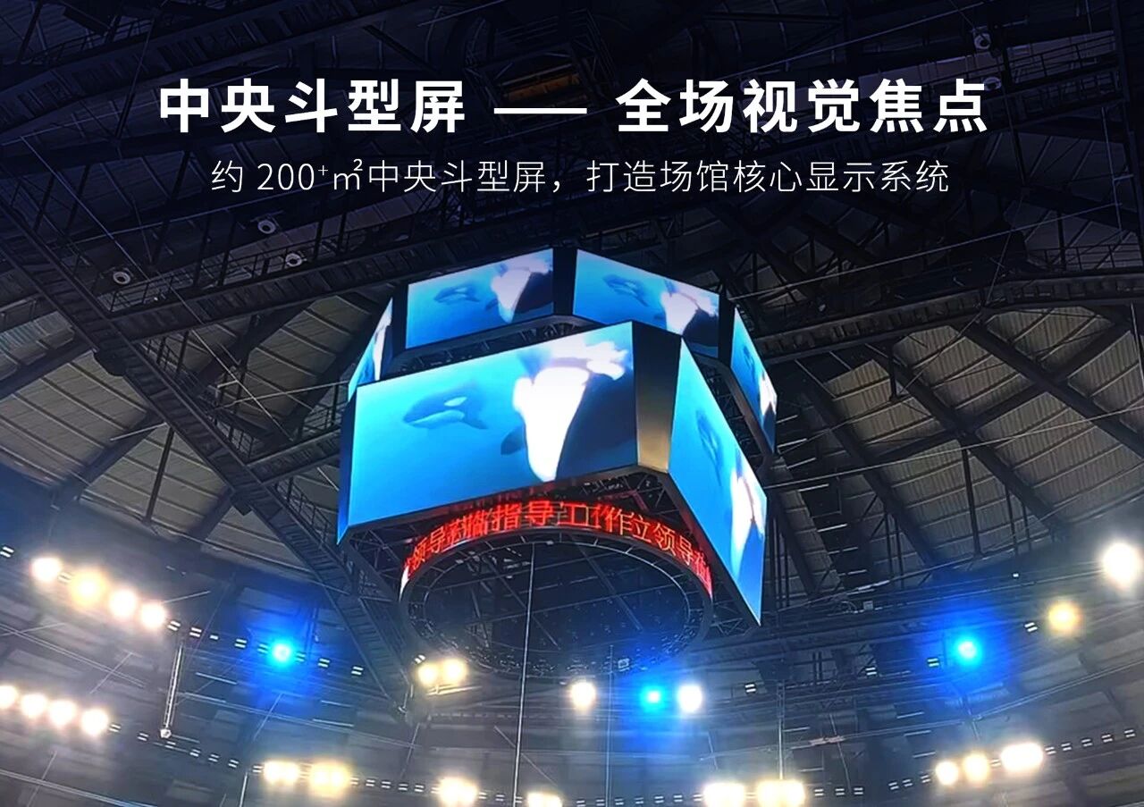 三思LED,點亮貴陽奧體中心,體育館中央,斗型屏,助力場館開館首秀